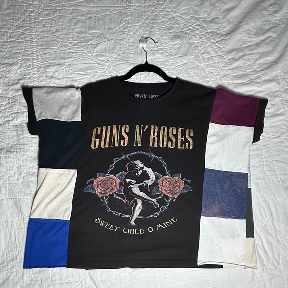 Guns N Roses sweet child up cycle distressed patchwork raw hem - Picture 5 of 5